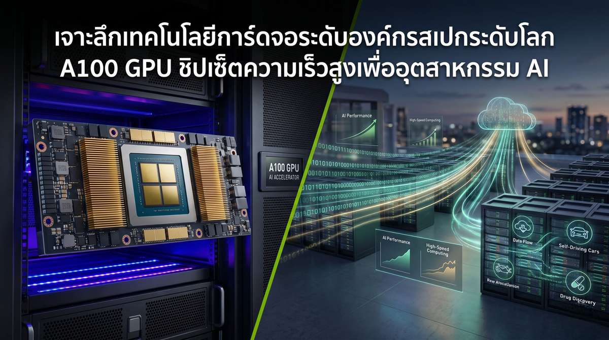 เจาะลึกเทคโนโลยีการ์ดจอระดับองค์กรสเปกระดับโลก A100 GPU ชิปเซ็ตความเร็วสูงเพื่ออุตสาหกรรม AI